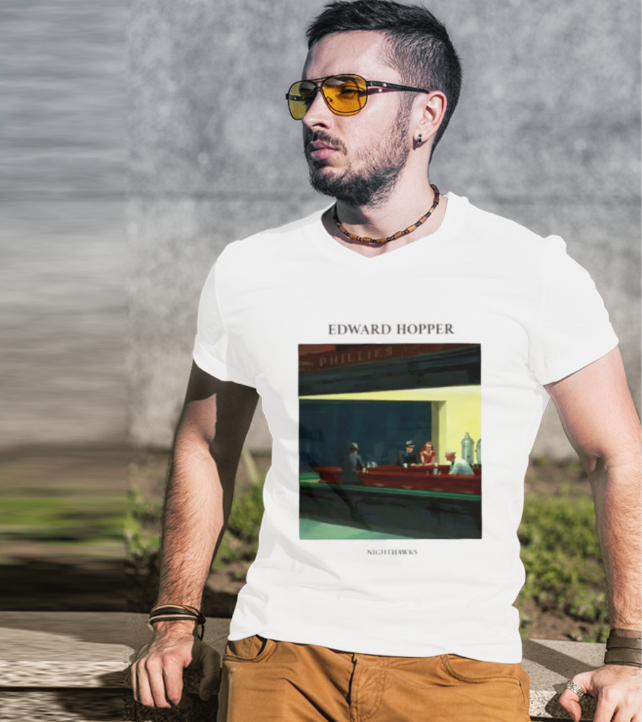 Edward Hopper Nighthawks Phillies Painting T-Shirt