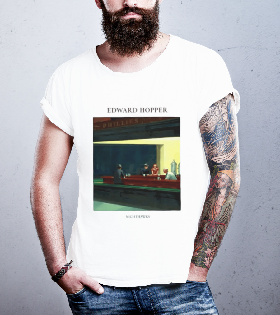 Edward Hopper Nighthawks Phillies Painting T-Shirt