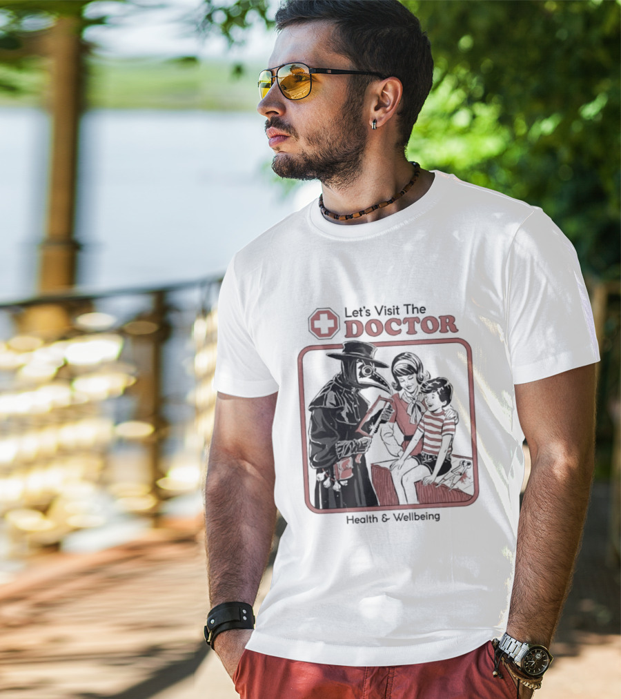 Let's Visit The Doctor Health And Wellbeing Vintage Medical Scene T-Shirt
