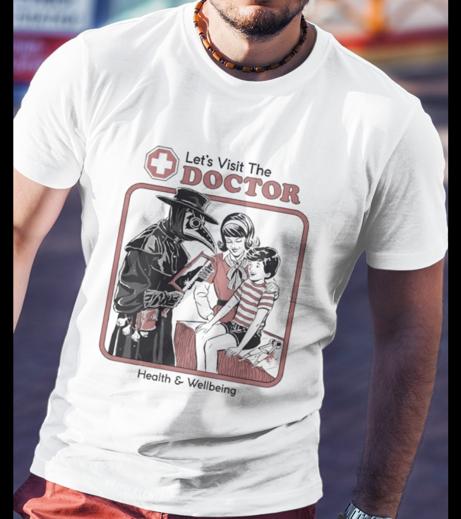 Let's Visit The Doctor Health And Wellbeing Vintage Medical Scene T-Shirt