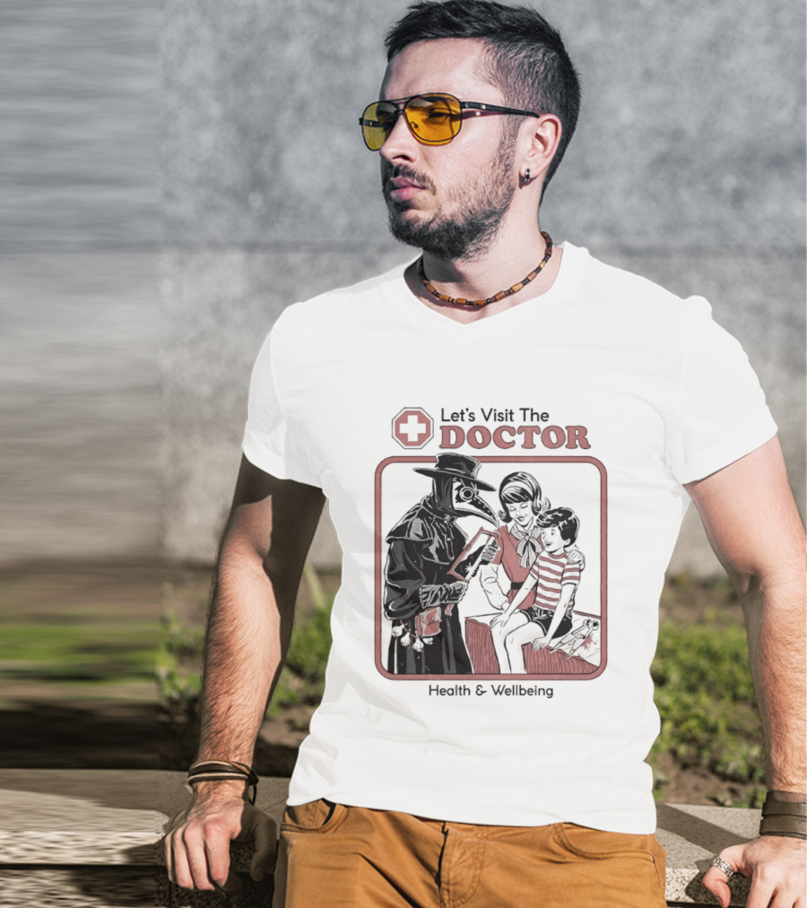 Let's Visit The Doctor Health And Wellbeing Vintage Medical Scene T-Shirt