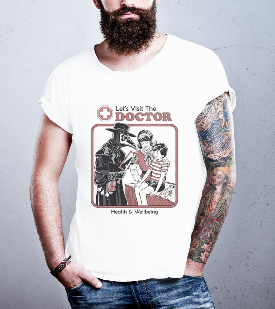 Let's Visit The Doctor Health And Wellbeing Vintage Medical Scene T-Shirt