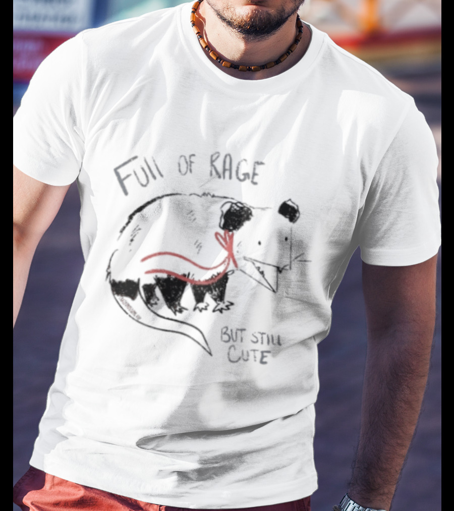 Full Of Rage But Still Cute Opossum With Red Scarf T-Shirt