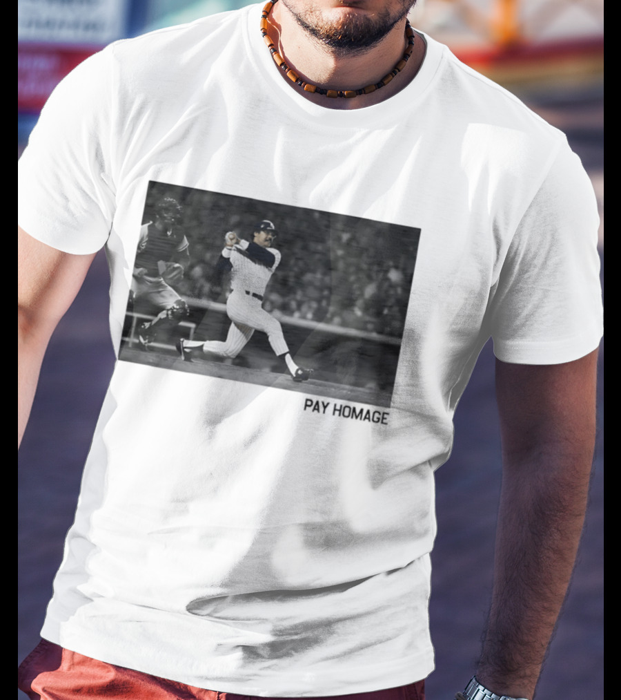 Reggie Jackson New York Yankees Baseball Pay Homage Iconic Swing Moment T-Shirt