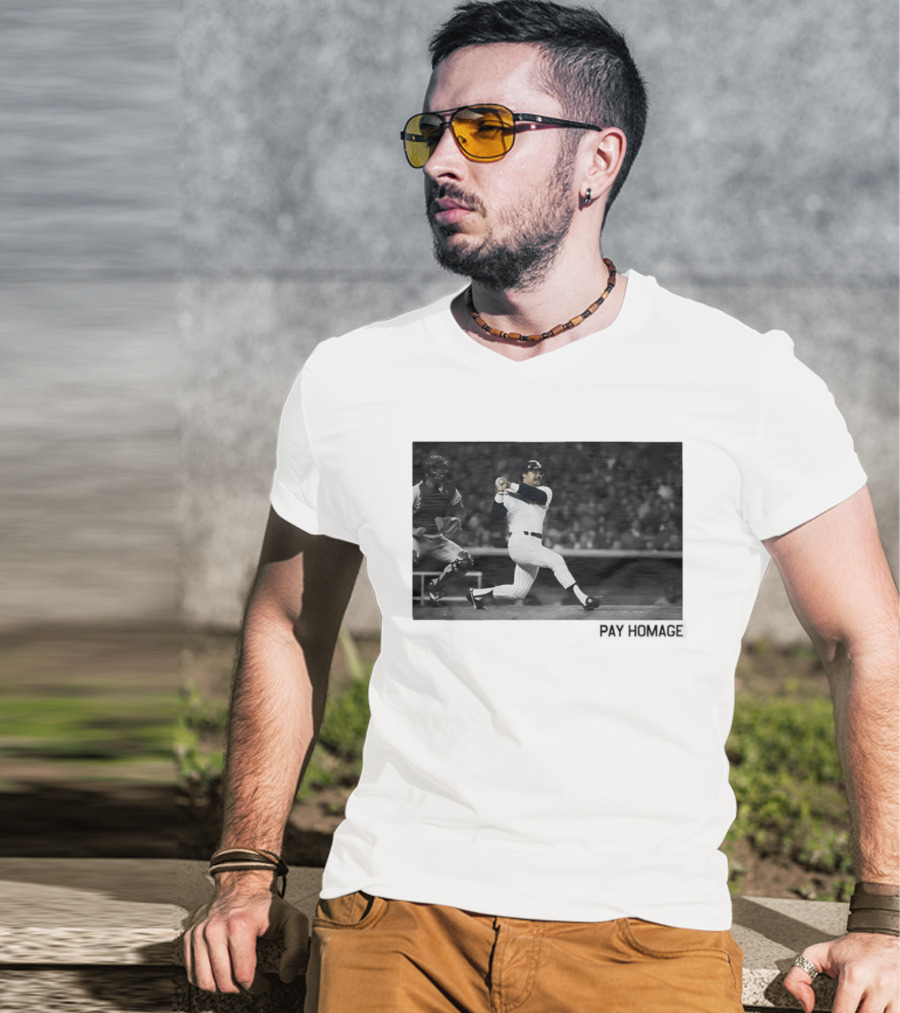Reggie Jackson New York Yankees Baseball Pay Homage Iconic Swing Moment T-Shirt