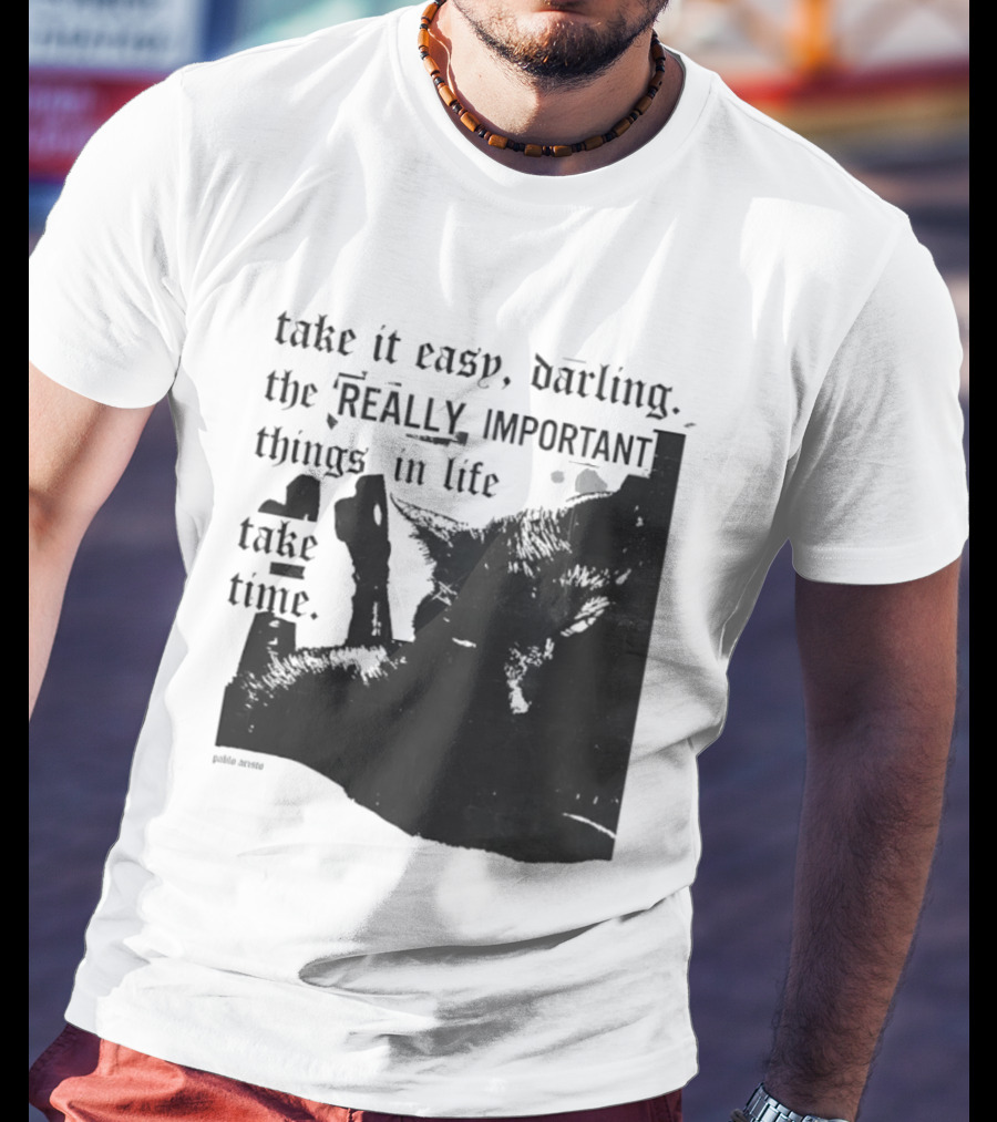 Take It Easy Darling The Really Important Things In Life Take Time T-Shirt