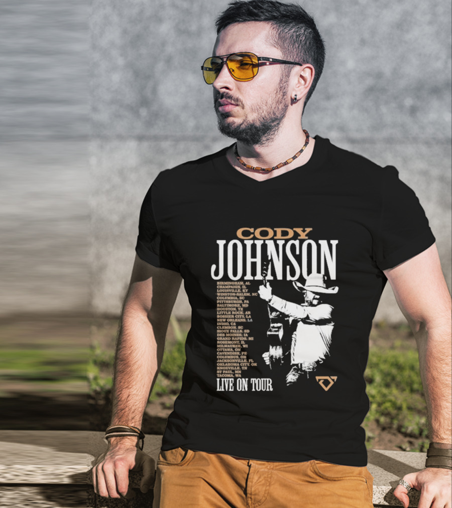Cody Johnson 2026 Tour Live On Tour Dates And Cities With Cowboy T-Shirt