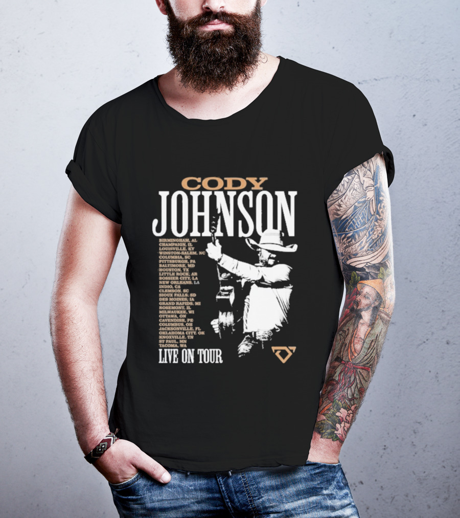Cody Johnson 2026 Tour Live On Tour Dates And Cities With Cowboy T-Shirt