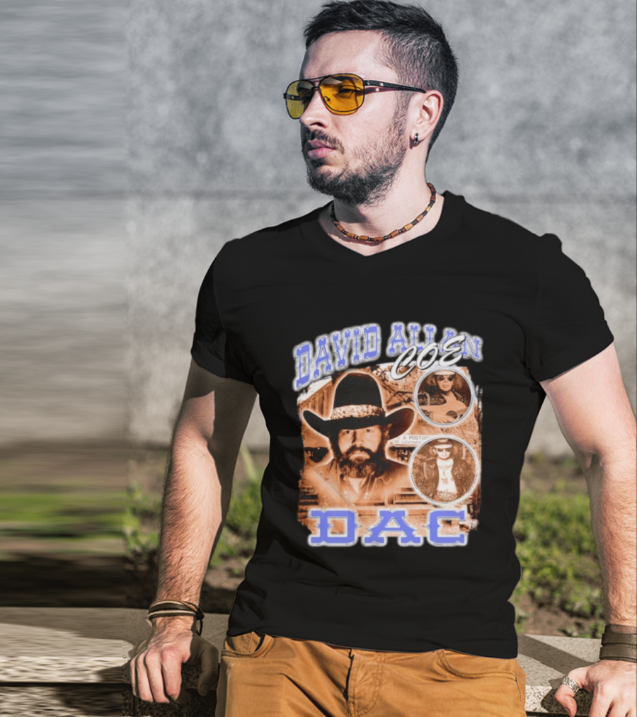 David Allan Coe DAC Cowboy Hat Sunglasses Collage T-Shirt