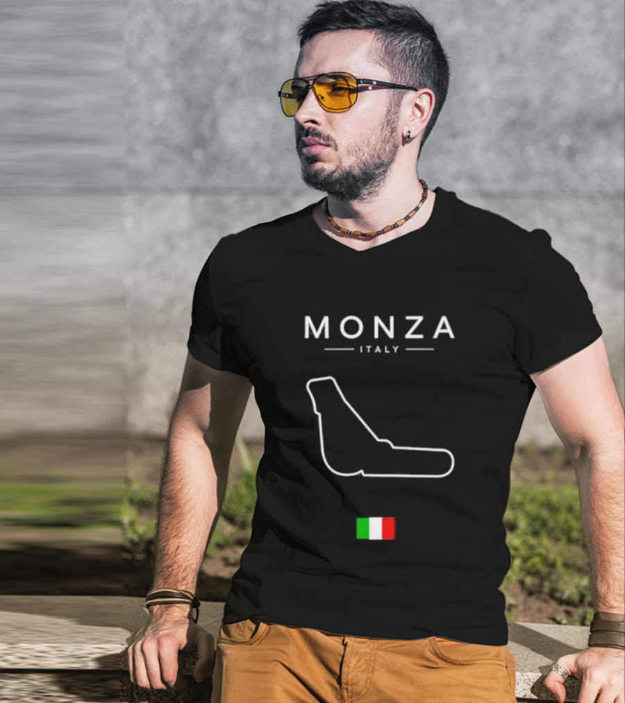 Monza Italy Temple Of Speed Circuit Italia Flag Racing T-Shirt