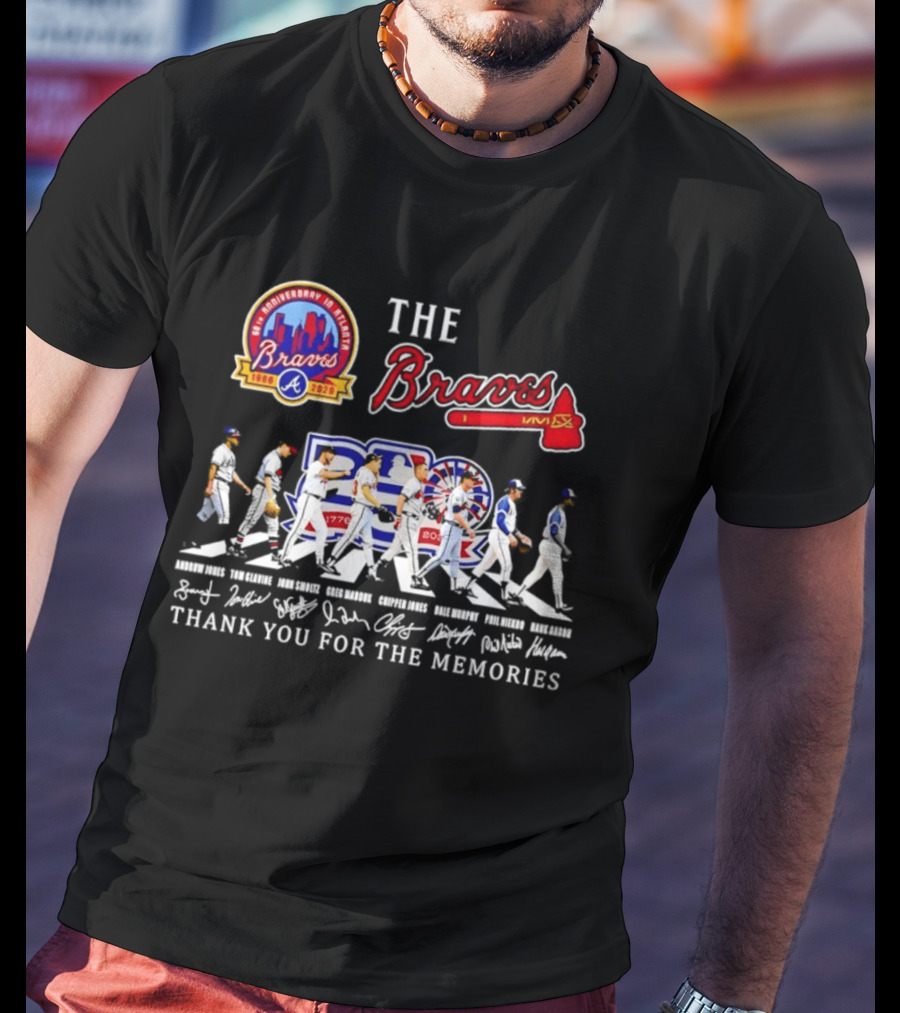 The Braves 150th Anniversary Atlanta 1876 2026 MLB 250th United States 1776 2026 Thank You For The Memories Signatures T-Shirt