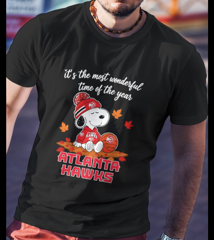 Atlanta Hawks Snoopy Halloween 2026 It's The Most Wonderful Time Of The Year T-Shirt