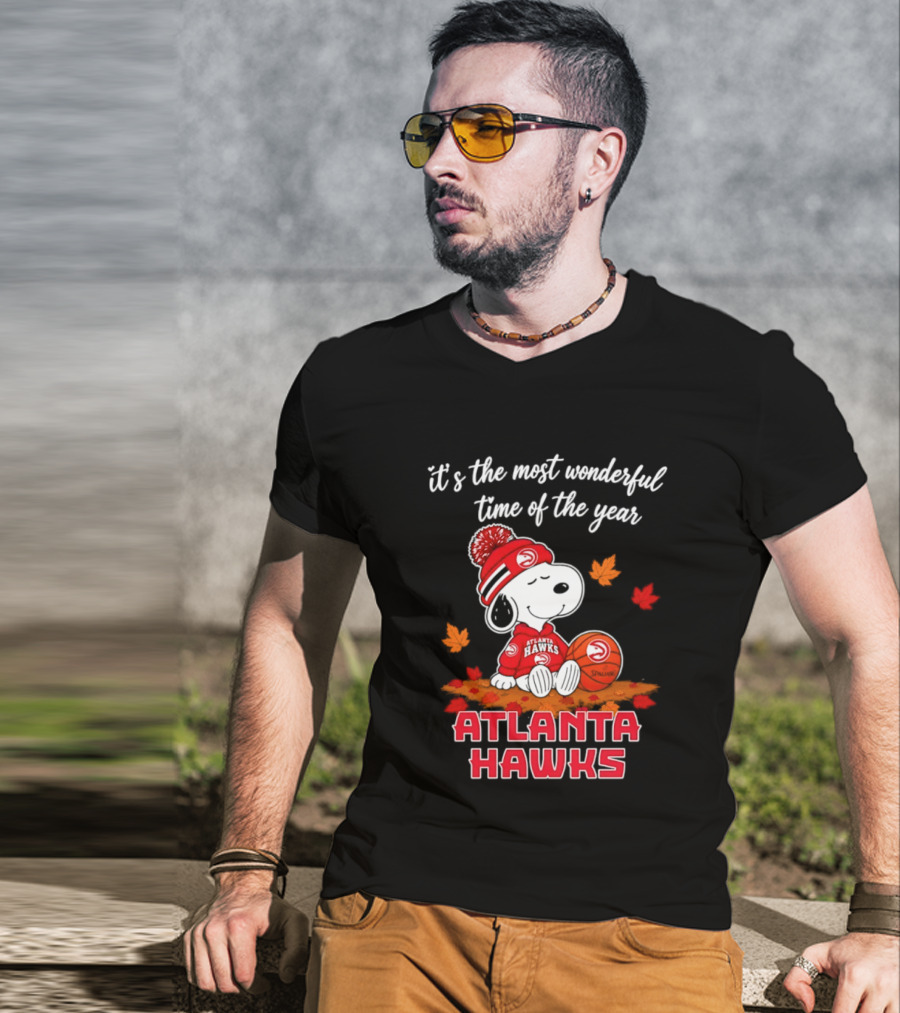 Atlanta Hawks Snoopy Halloween 2026 It's The Most Wonderful Time Of The Year T-Shirt