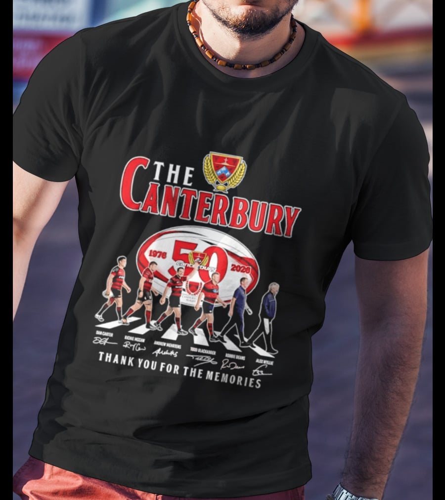 The Canterbury Rugby 50 Years 1976 2026 Thank You For The Memories Signatures T-Shirt