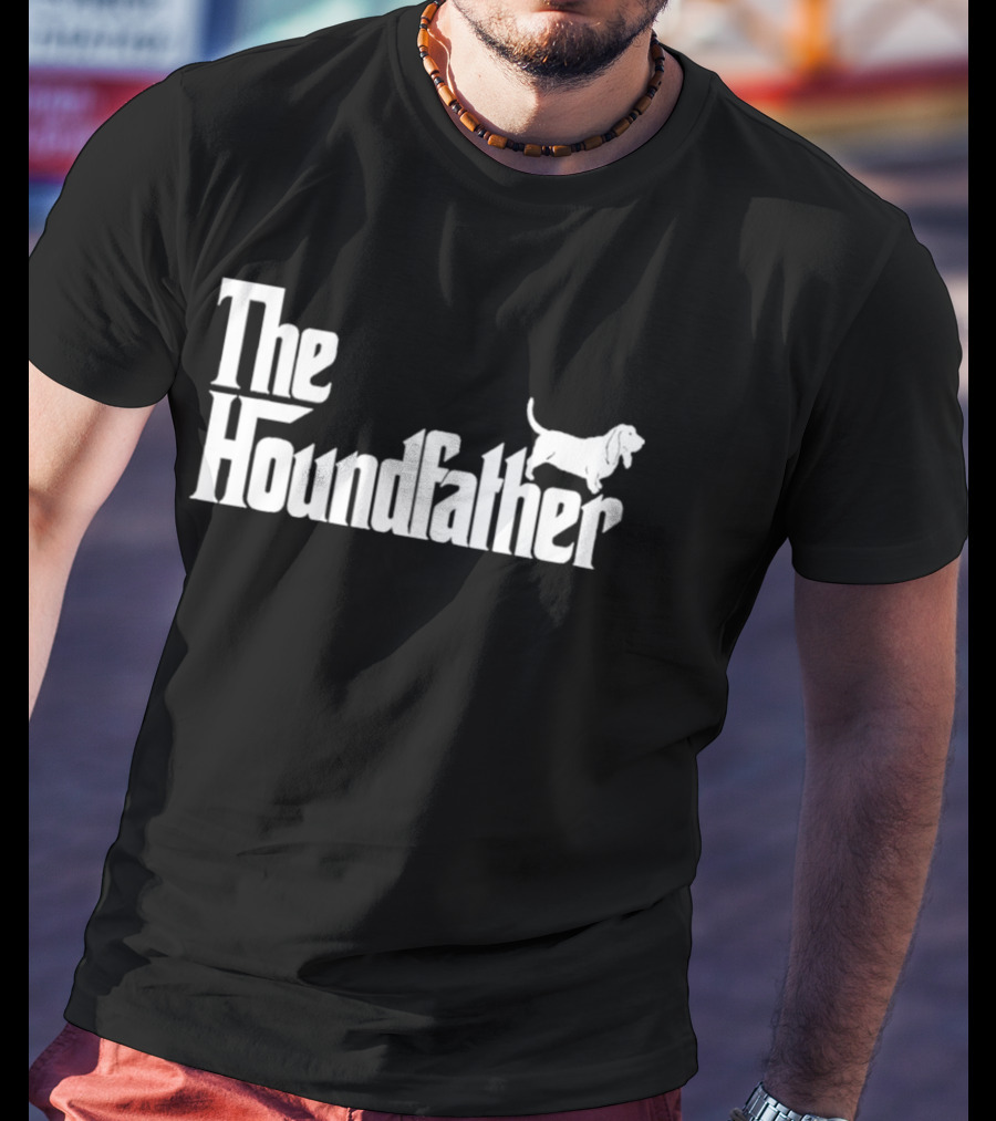 The Houndfather Basset Hound Iconic Movie Font T-Shirt