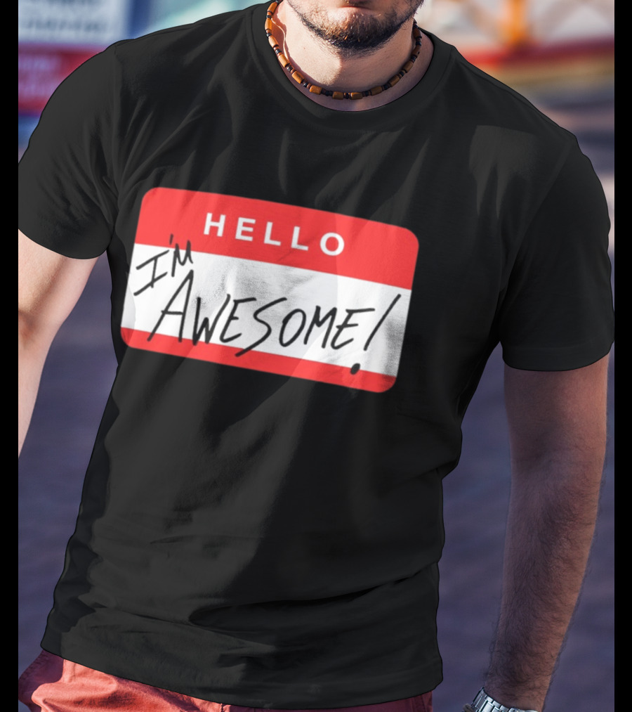 The Miz WWE Hello I'm Awesome Badge Стicker T-Shirt