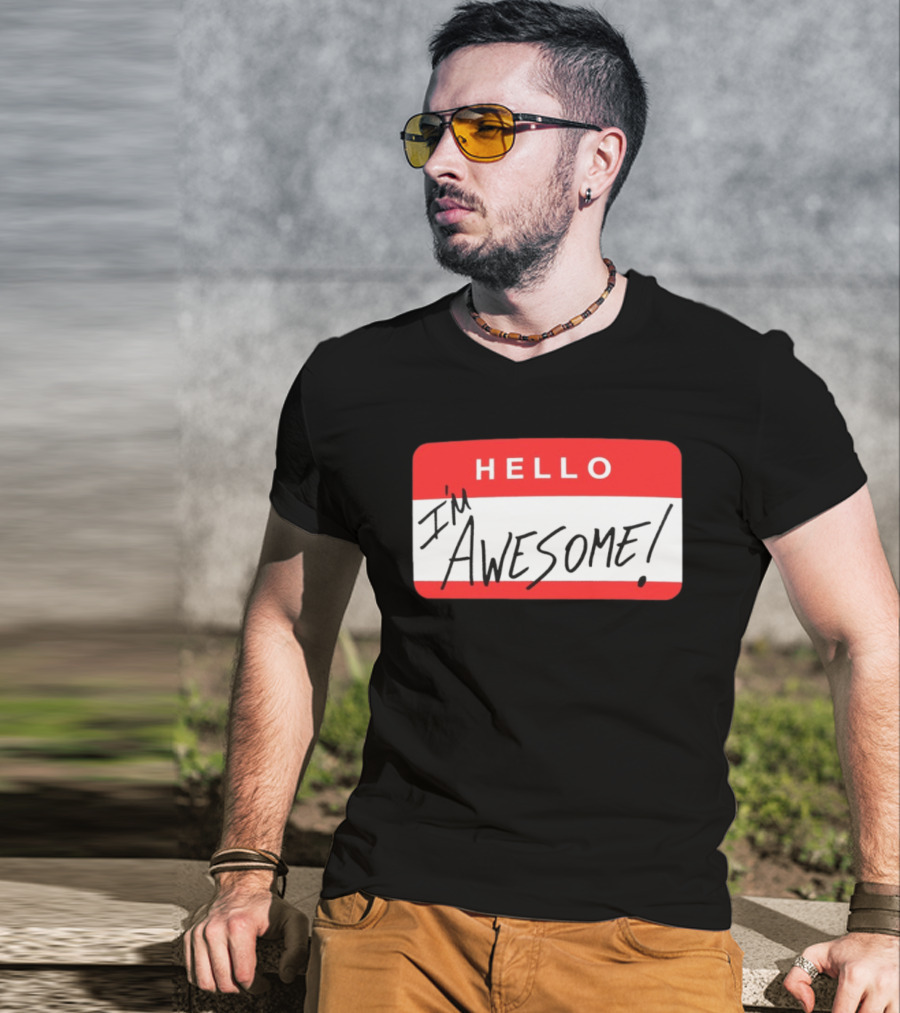 The Miz WWE Hello I'm Awesome Badge Стicker T-Shirt