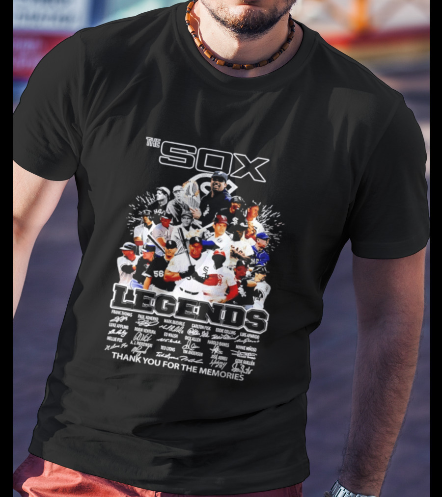 The Sox Legends Chicago White Sox Thank You For The Memories MLB Signatures T-Shirt