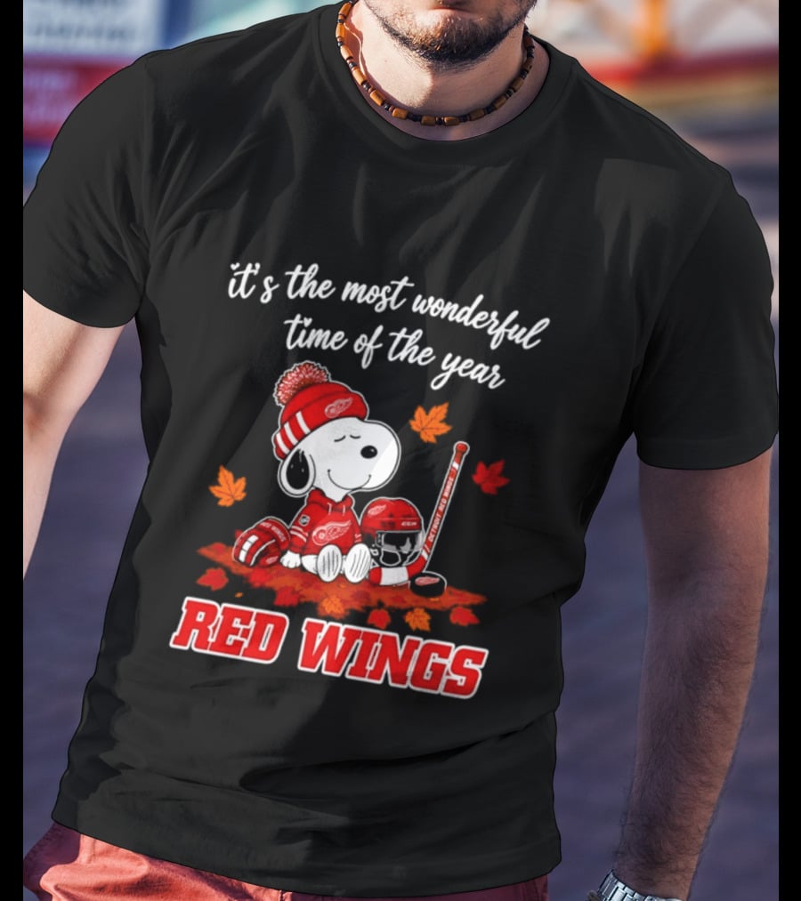 It's The Most Wonderful Time Of The Year Detroit Red Wings Snoopy Halloween 2026 T-Shirt
