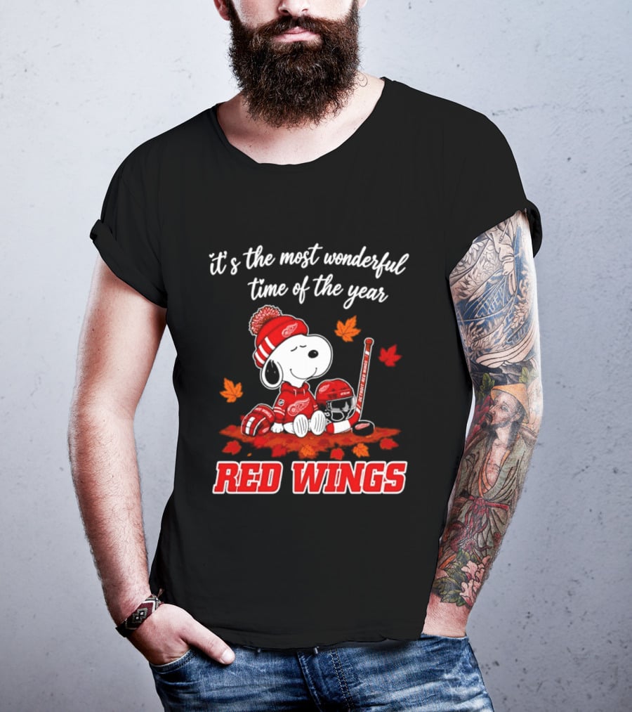 It's The Most Wonderful Time Of The Year Detroit Red Wings Snoopy Halloween 2026 T-Shirt