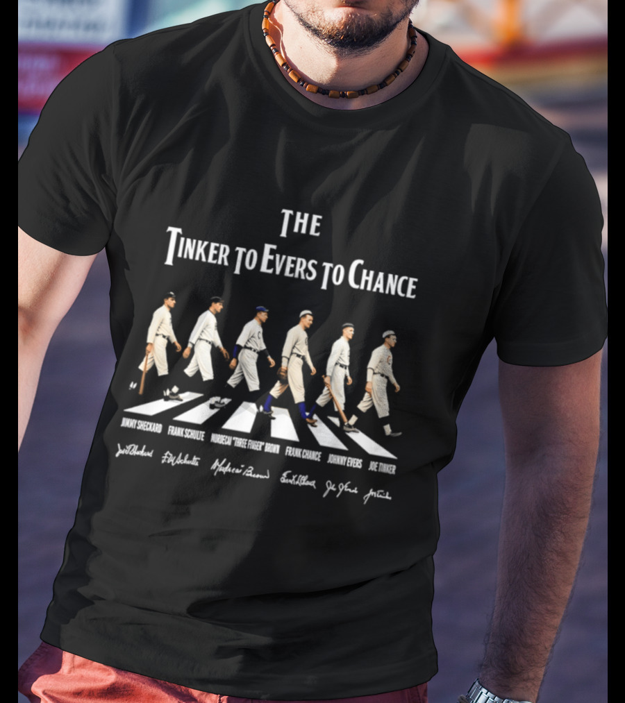 Chicago Cubs Tinker Evers Chance Abbey Road Baseball Legends Signatures T-Shirt