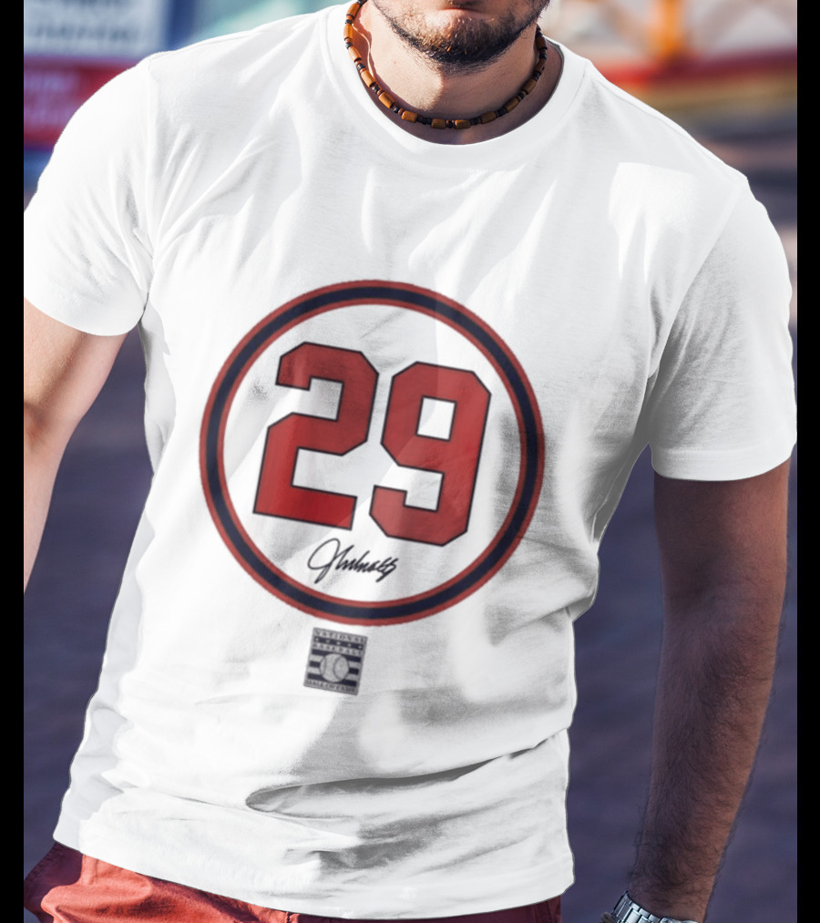 John Smoltz 29 Signature Red Circle T-Shirt