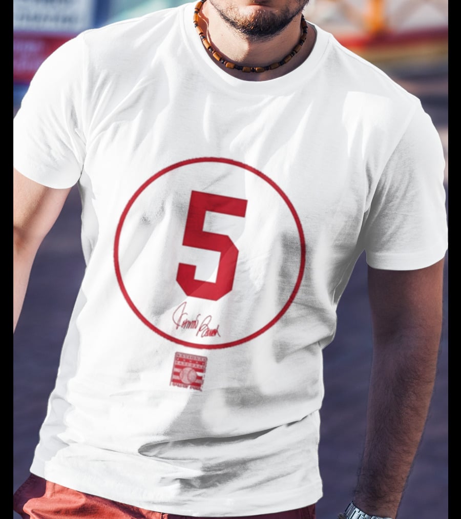 Johnny Bench Number 5 Signature Vintage Baseball T-Shirt