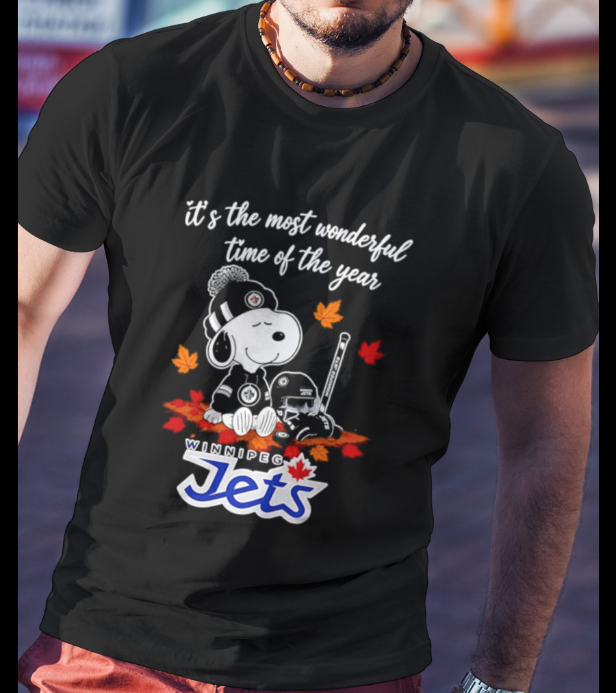 Winnipeg Jets Snoopy It's The Most Wonderful Time Of The Year 2026 T-Shirt