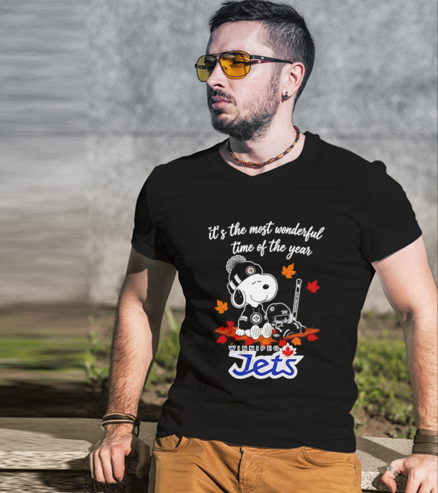 Winnipeg Jets Snoopy It's The Most Wonderful Time Of The Year 2026 T-Shirt