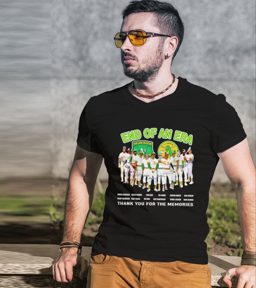 Oakland Athletics End Of An Era Oakland Coliseum A's Logo Thank You For The Memories T-Shirt