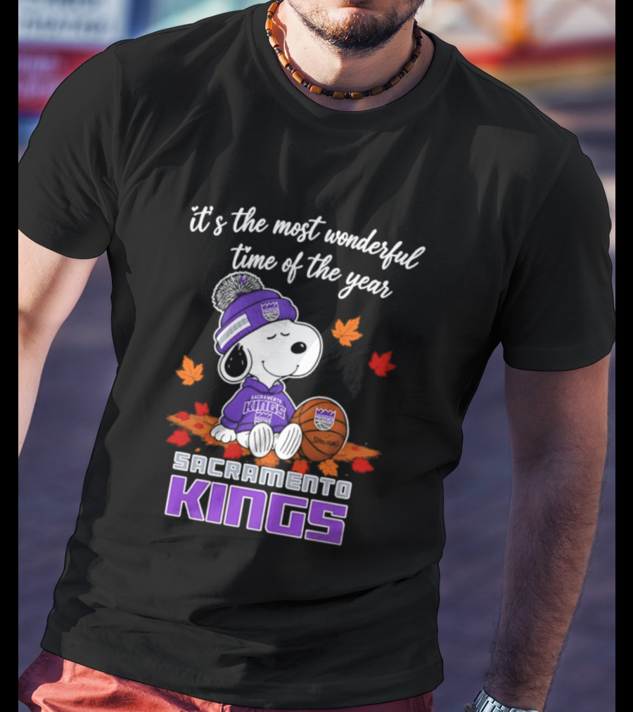 Sacramento Kings Snoopy Halloween It's The Most Wonderful Time Of The Year T-Shirt