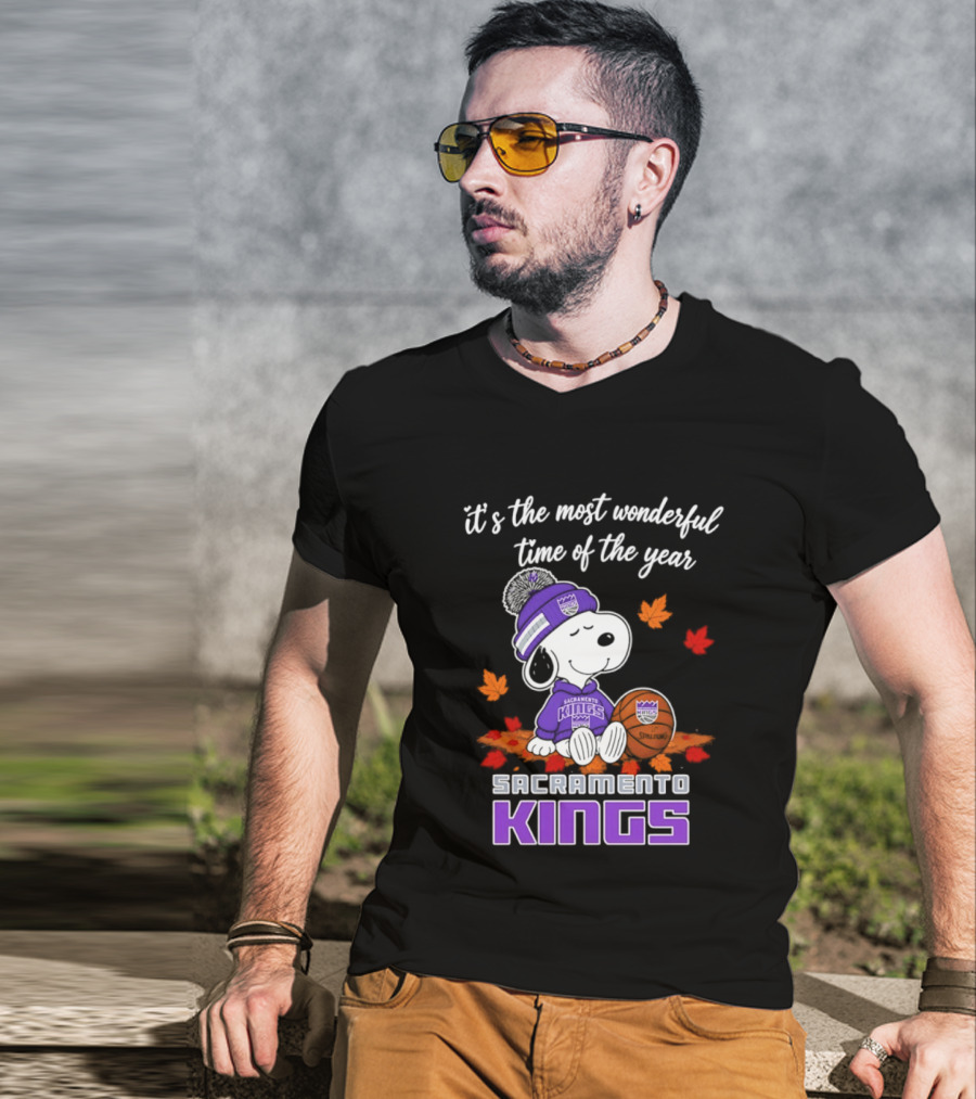 Sacramento Kings Snoopy Halloween It's The Most Wonderful Time Of The Year T-Shirt