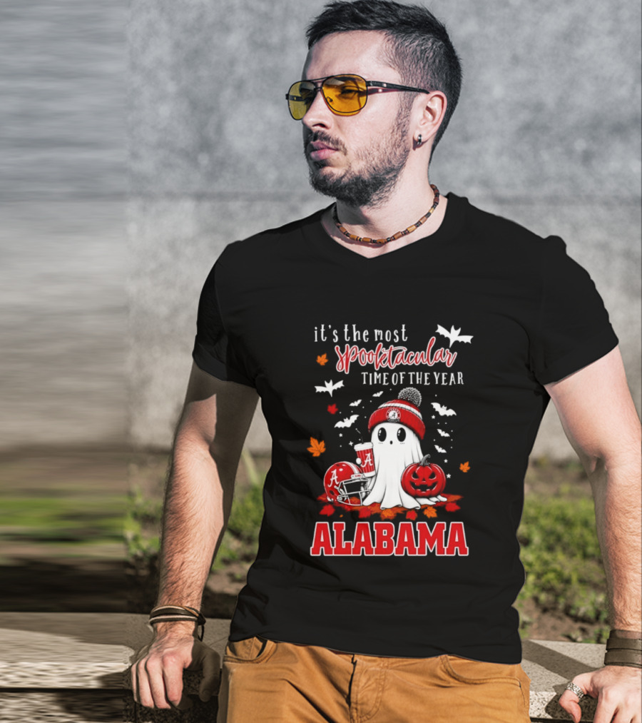 Alabama Crimson Tide Halloween Ghost It's The Most Spooktacular Time Of The Year 2026 T-Shirt