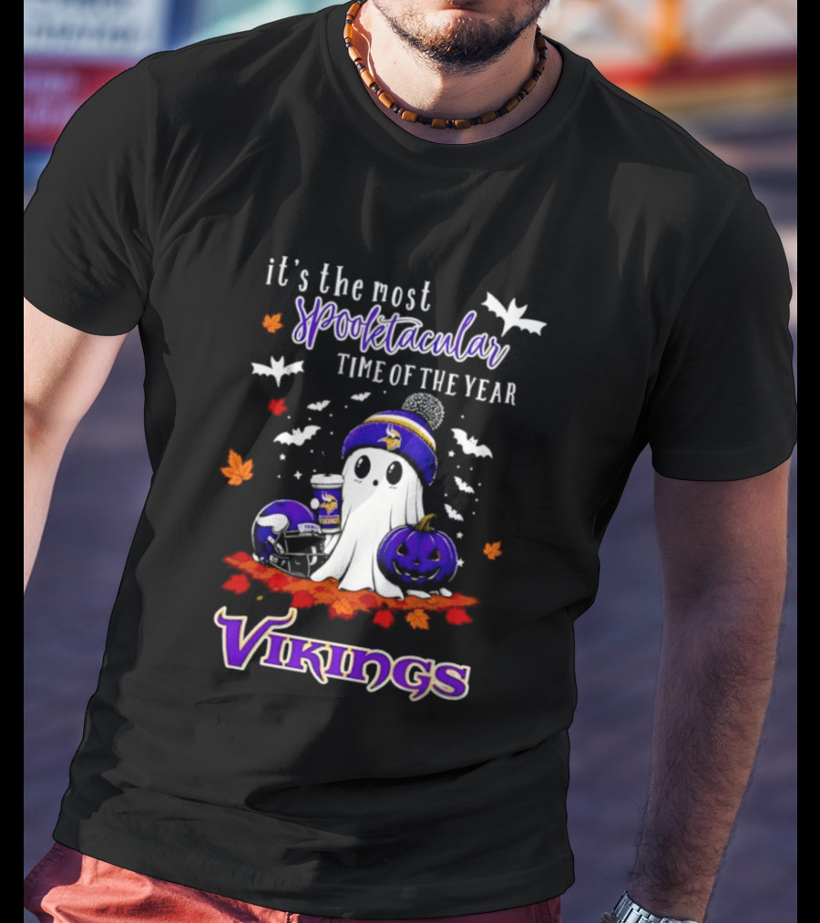 Vikings Halloween 2026 It's The Most Spooktacular Time Of The Year T-Shirt