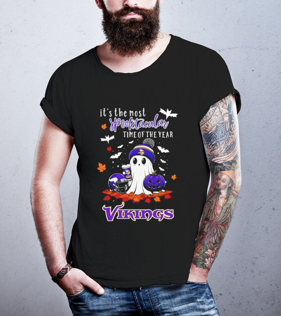Vikings Halloween 2026 It's The Most Spooktacular Time Of The Year T-Shirt