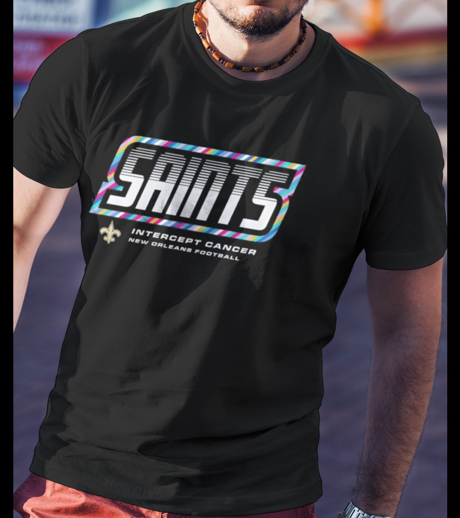 New Orleans Saints Intercept Cancer New Orleans Football 2026 Crucial Catch T-Shirt