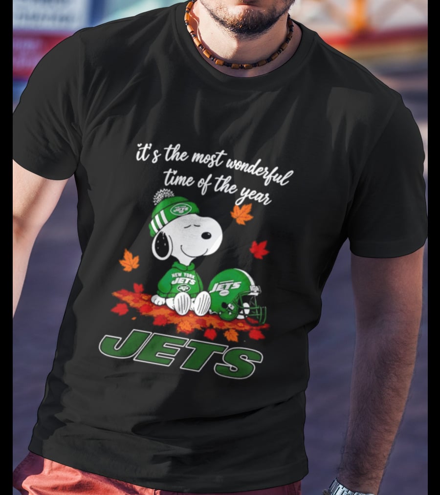 New York Jets Snoopy Fall Halloween 2026 Most Wonderful Time Of The Year T-Shirt