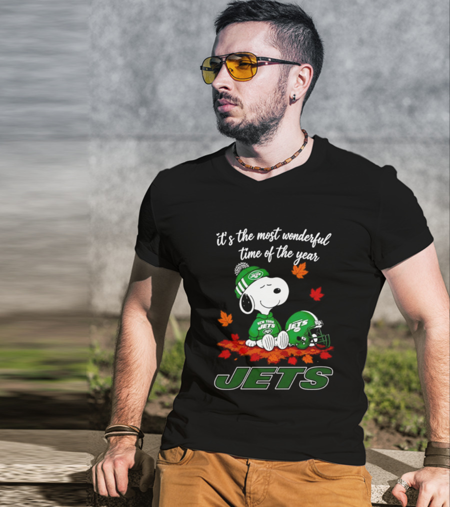 New York Jets Snoopy Fall Halloween 2026 Most Wonderful Time Of The Year T-Shirt
