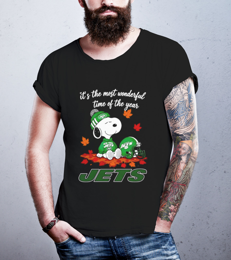 New York Jets Snoopy Fall Halloween 2026 Most Wonderful Time Of The Year T-Shirt