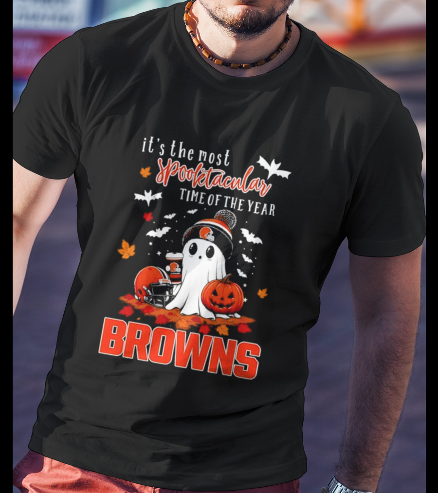 Cleveland Browns Spooktacular Halloween Ghost Time Of The Year T-Shirt