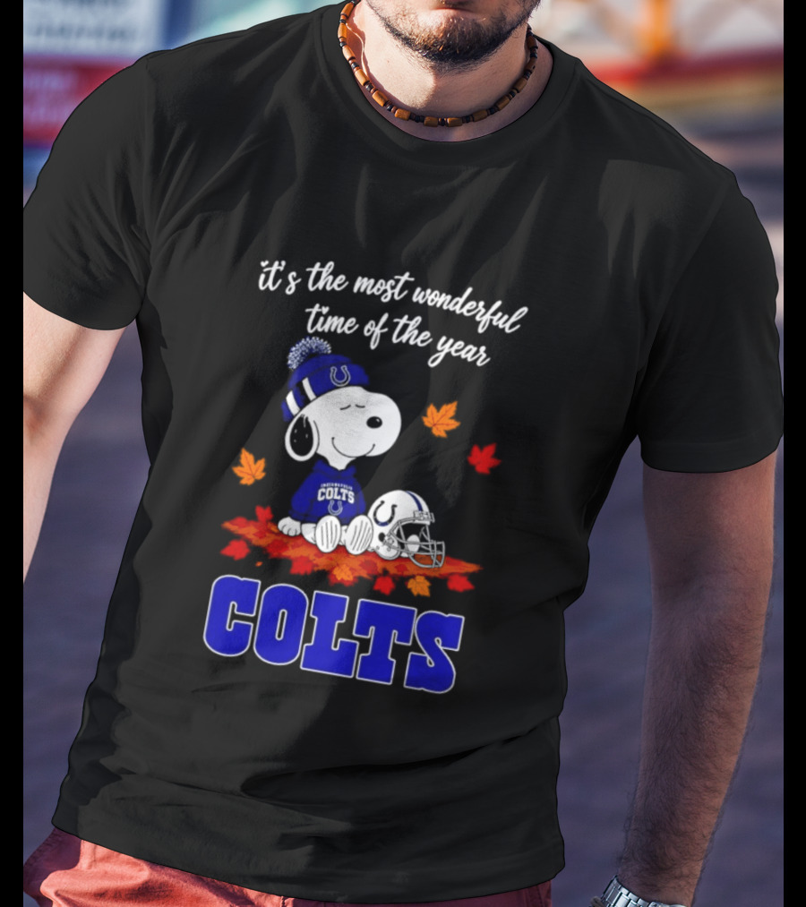It's The Most Wonderful Time Of The Year Colts Snoopy Fall Halloween T-Shirt