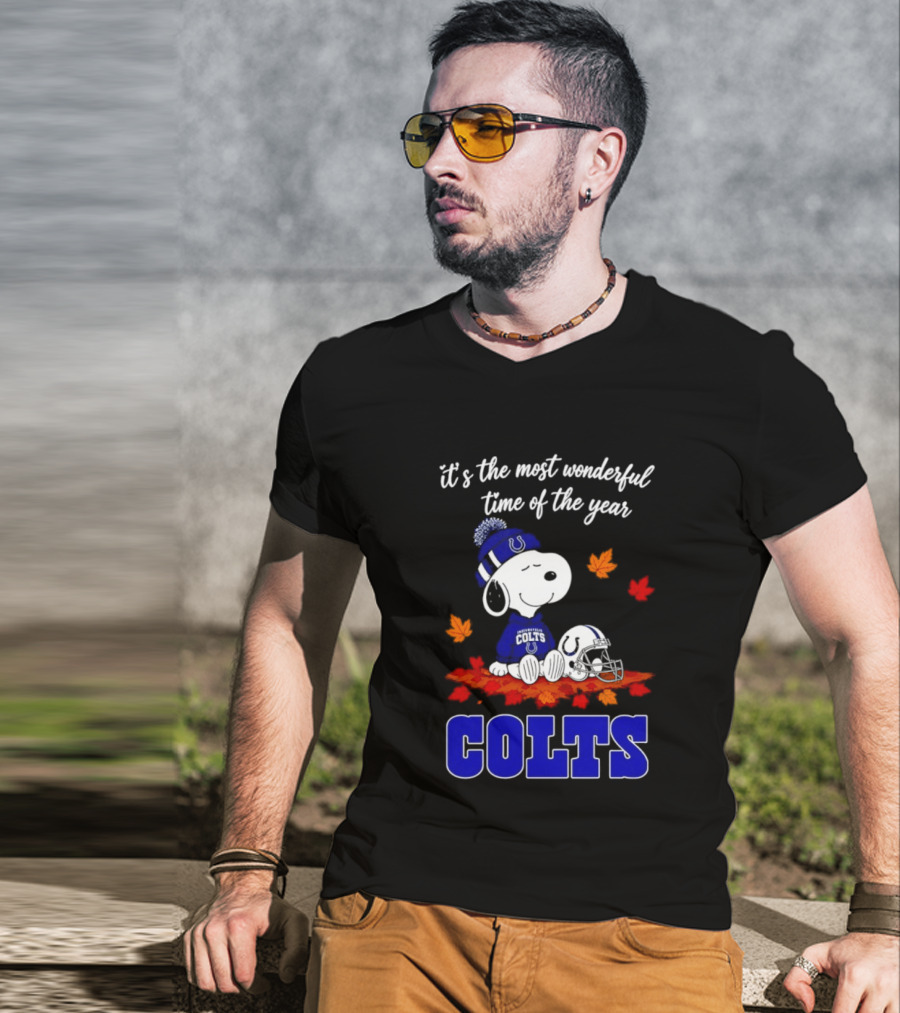 It's The Most Wonderful Time Of The Year Colts Snoopy Fall Halloween T-Shirt