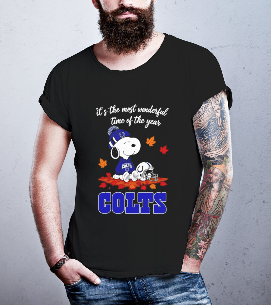 It's The Most Wonderful Time Of The Year Colts Snoopy Fall Halloween T-Shirt