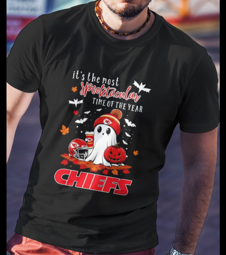 Kansas City Chiefs Halloween Ghost It's The Most Spooktacular Time Of The Year 2026 T-Shirt