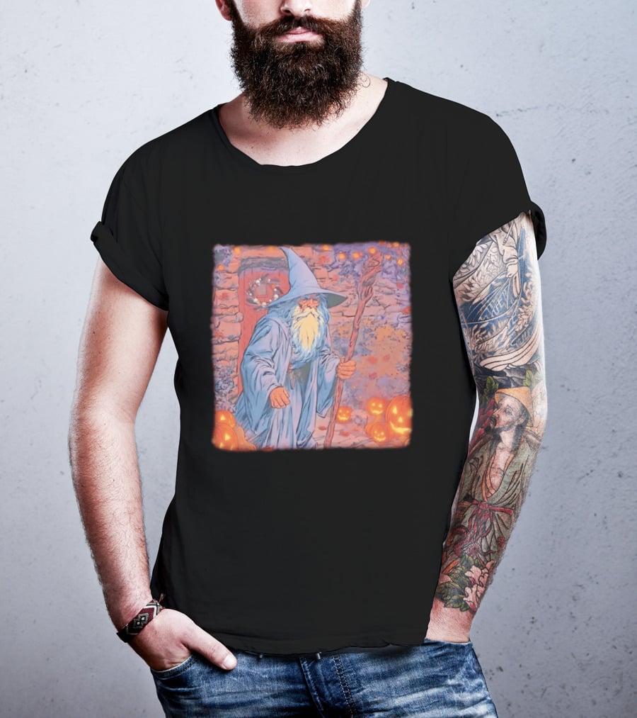 Wizard Halloween Night 2026 Magical Pumpkin Pathway T-Shirt