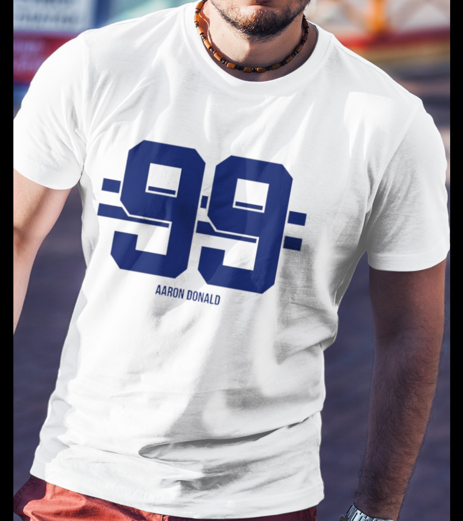 Aaron Donald 99 Los Angeles Rams Stripe Number T-Shirt