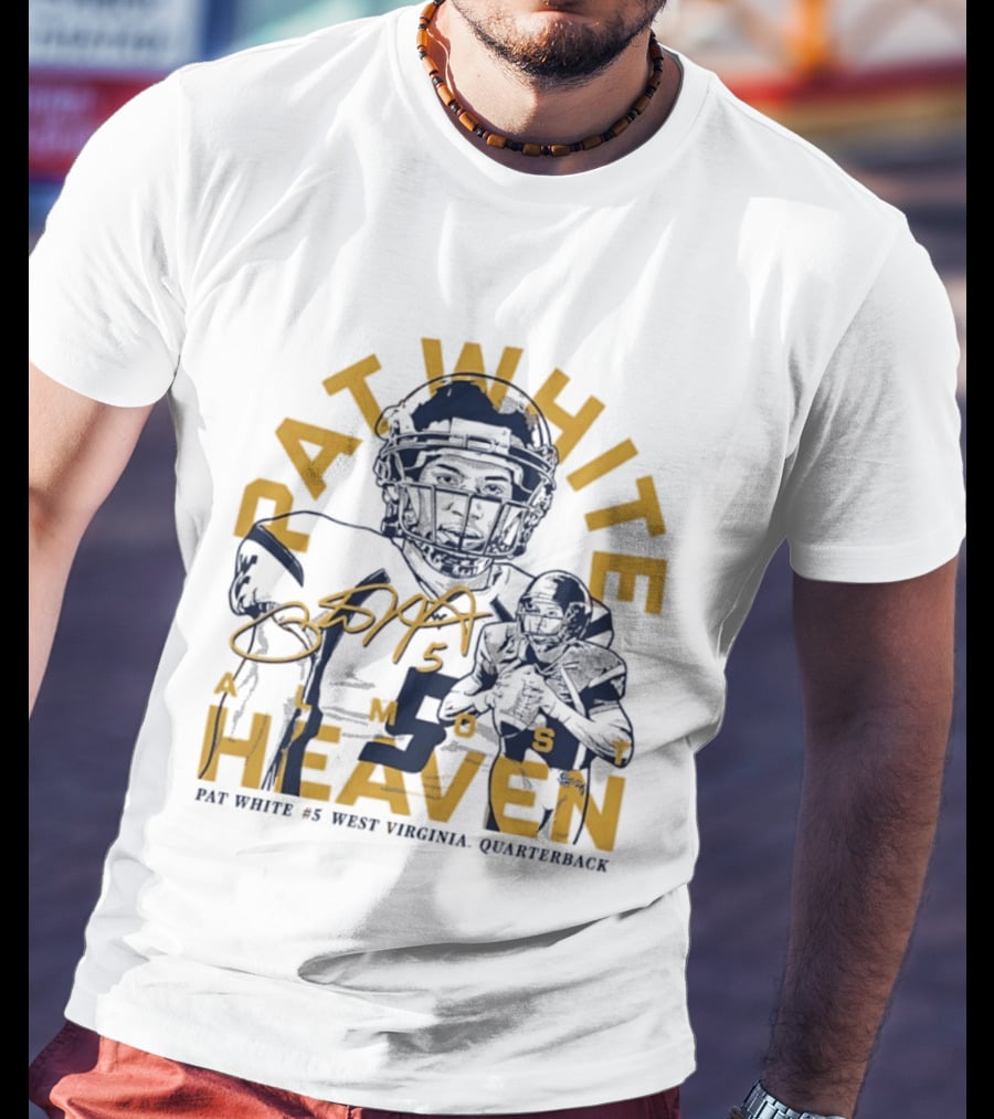 Pat White #5 Almost Heaven West Virginia Quarterback T-Shirt
