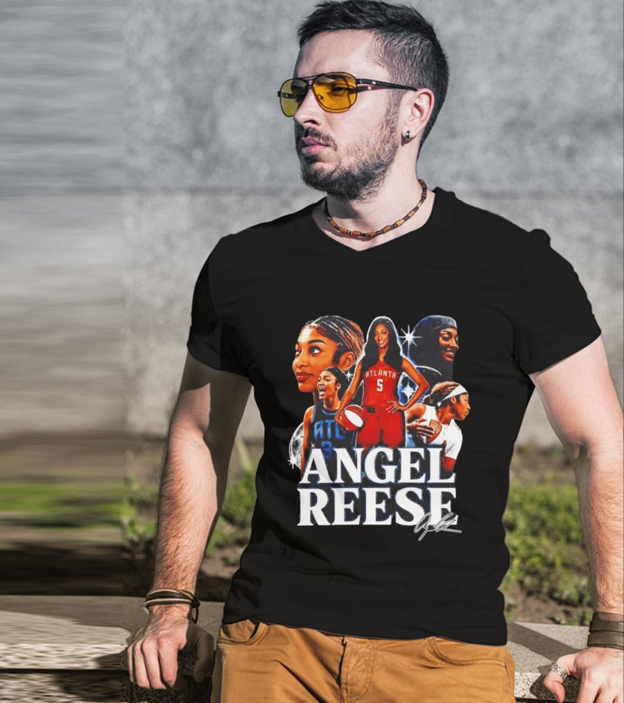Angel Reese Atlanta Basketball Star Collage T-Shirt