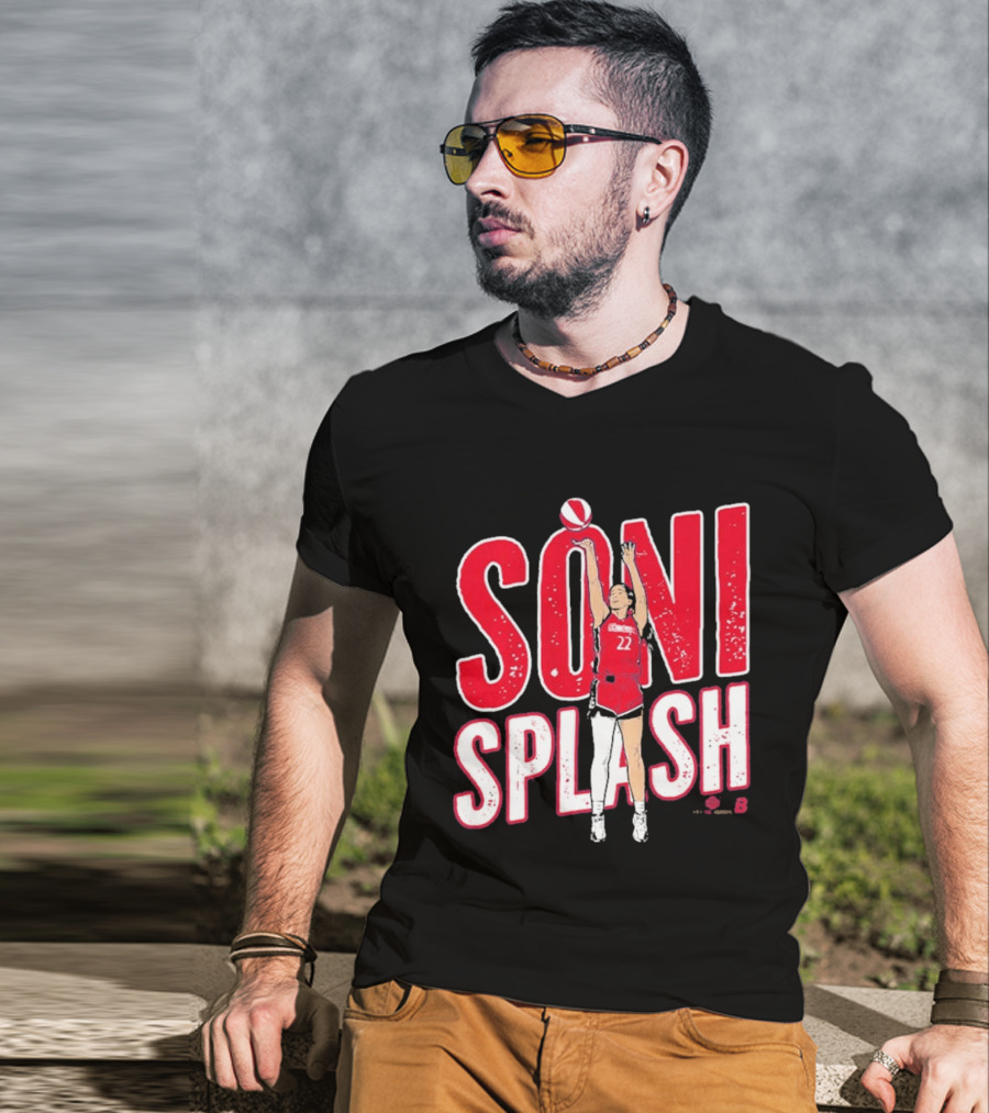 Soni Splash Basketball Player Red Uniform Number 22 T-Shirt