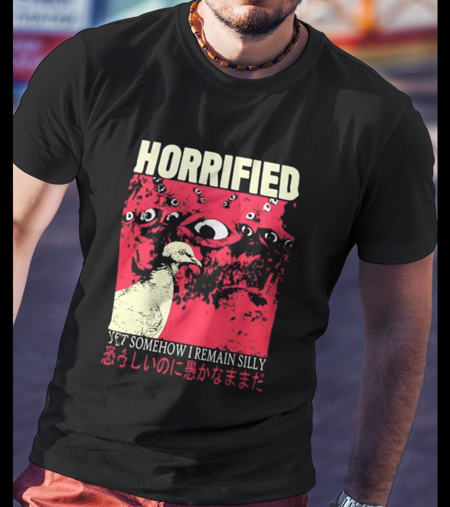 Horrified Pigeon Yet Somehow I Remain Silly Japanese T-Shirt